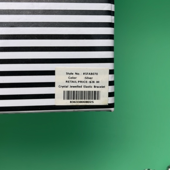 Silver Crystal Jewelled Stretch Bracelet - Picture 10 of 10